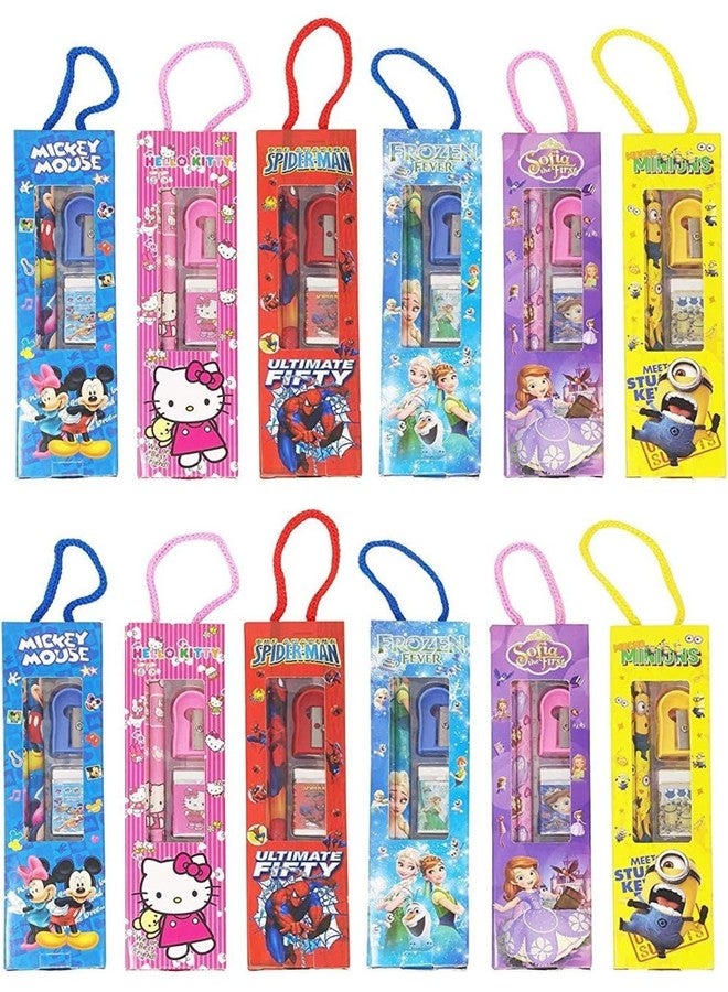 VRB Dec مجموعة هدايا تذكارية من 12 قطعة من VRB، هدية تذكارية لأعياد ميلاد الأطفال من 6 إلى 12 عامًا، تُستخدم كهدايا تذكارية للأطفال، هدية تذكارية لأعياد ميلاد الأطفال (مجموعة من 12 قطعة - مجموعة أدوات مكتبية)، متعددة الألوان - Image 1